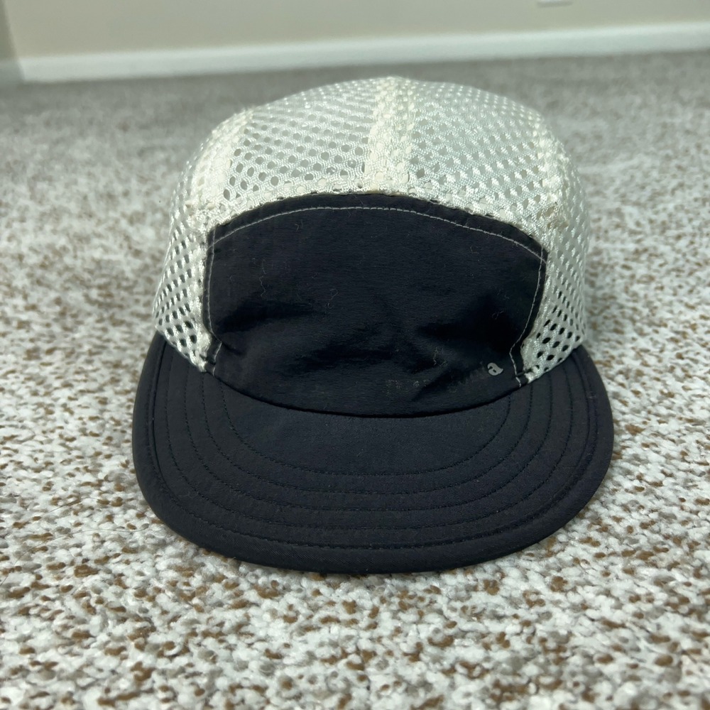 Patagonia Hat Mens One Size Black White Duckbill Mesh 5 Panel Cap Hiking Logo